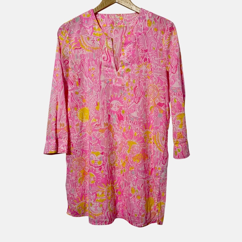 Lilly Pulitzer Womens Tunic Top Size XS Colorful Lightweight Spring - Picture 4 of 4